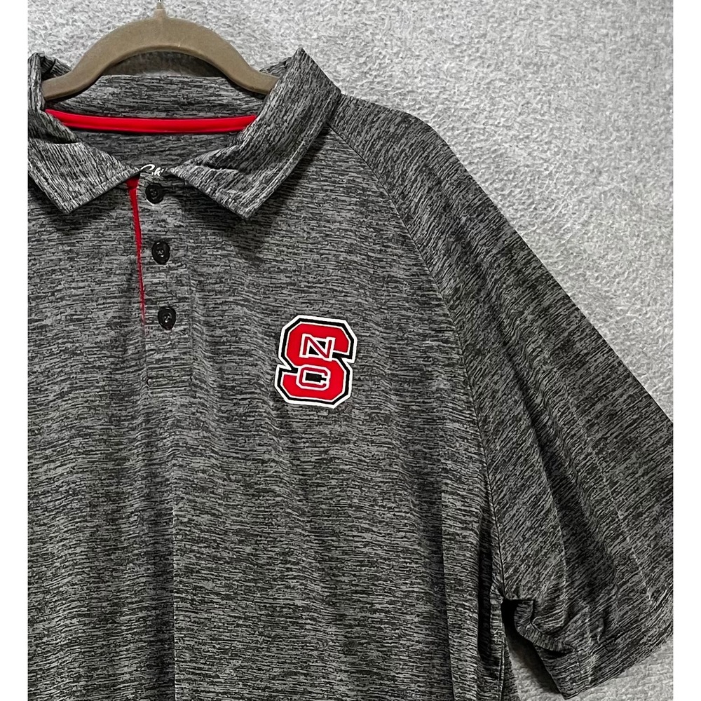 NC State Wolfpack Chiliwear Polo Shirt Mens XXL Gray Performance Sportswear